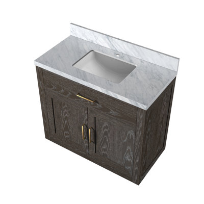 Meuble-lavabo simple avec plateau en marbre de culture