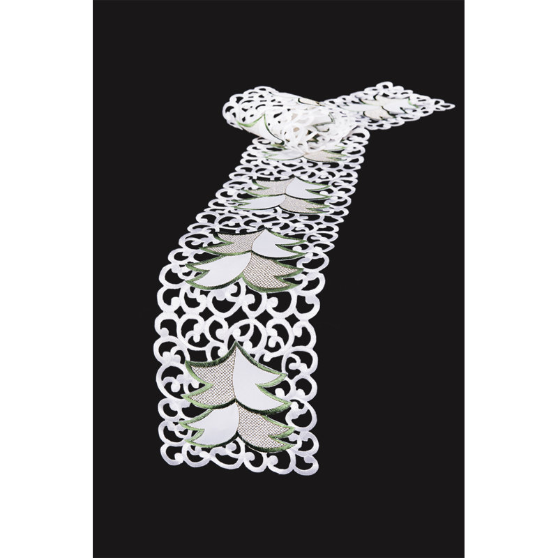 Coureur de vacances brodé cutwork Tannenbaum
