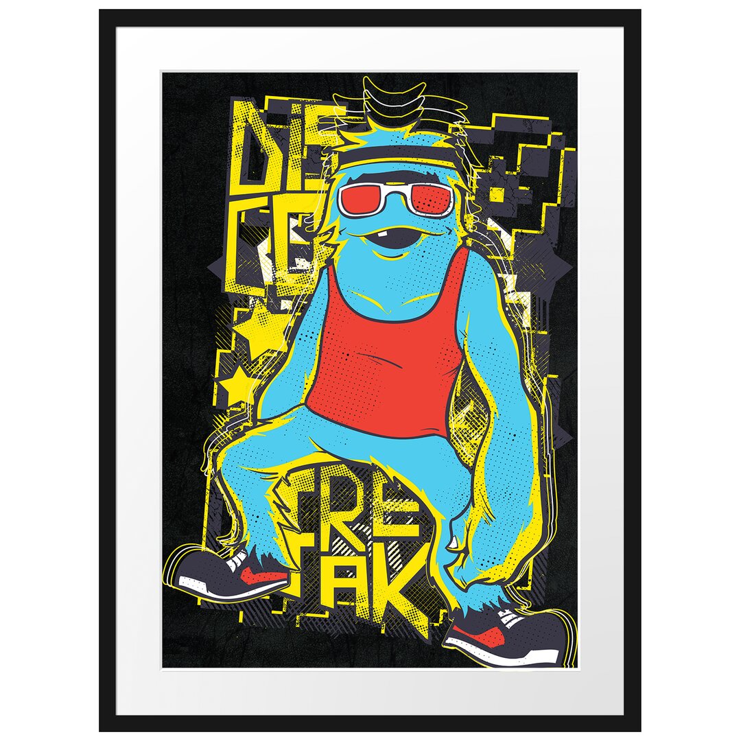 Gerahmtes Poster Disco Freak Black