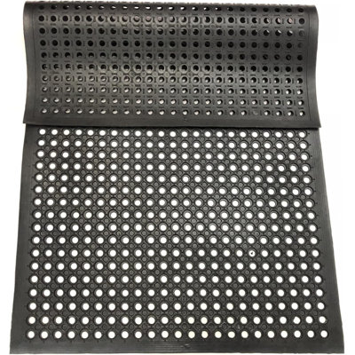 60"X35" Heavy-Duty Outdoor Rubber Mat - Anti-Slip Drainage Mat, Ideal For Restaurant Kitchen/Garage/Pool/Bar/Wet Areas (Indoor/Outdoor)