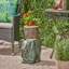 Tabouret de jardin Rabbit - Béton léger avec finition patinée dorée, décoration extérieure élégante
