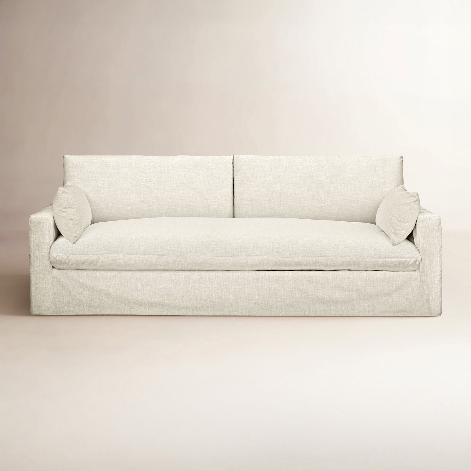 Luna 90'' Upholstered Sofa, Conversation Pearl Basketweave