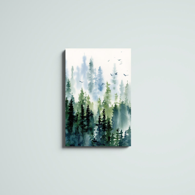 "Treeline" par Katrina Pete, reproduction d'art sur toile, H 30 po x l 20 po, Impression encadrée avec passe-partout, Argent