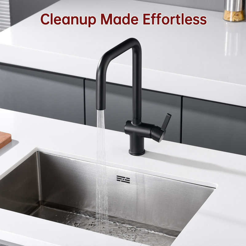 SUMERAIN Stainless Steel 304 Pull Down Kitchen Sink Faucet, Dual Spray Mode Lead-free Kitchen Faucet, Matte Black