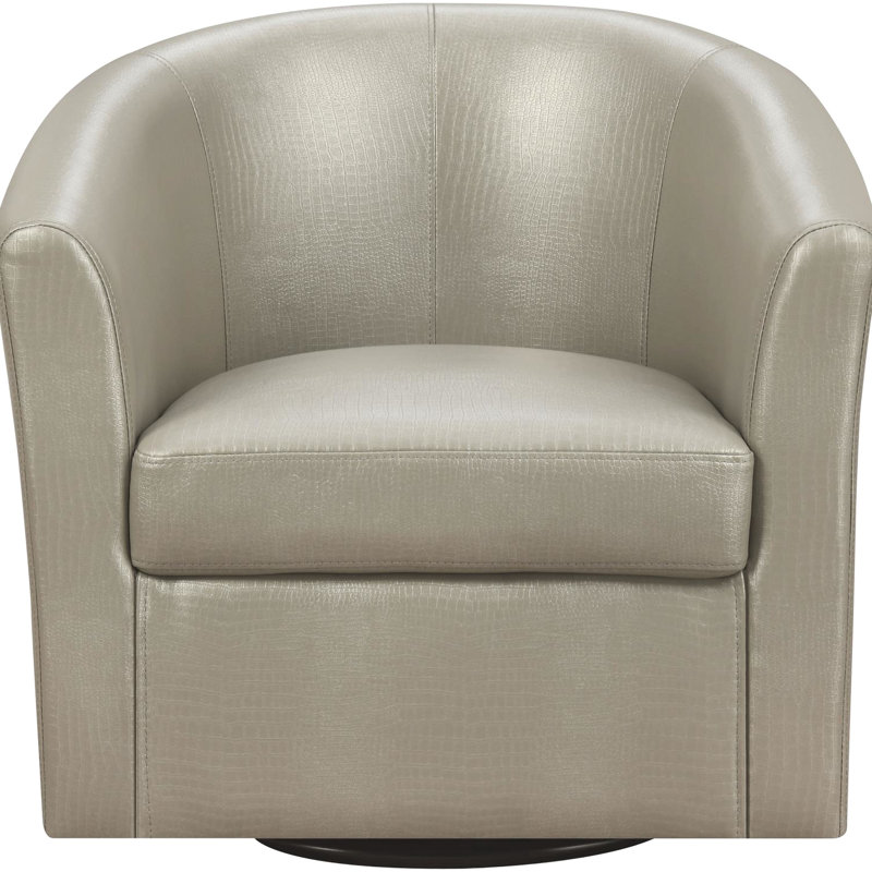 Fauteuil contemporain avec pivot, mélange de coton à 85%, sièges élégants et pivotant confortable champagne moderne
