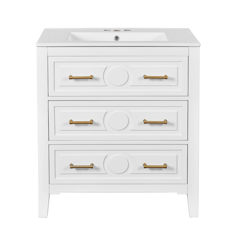 30'' Single Bathroom Vanity With Ceramic Top