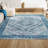 Boho Cottage Medallion Blue/White Rug-1383138244