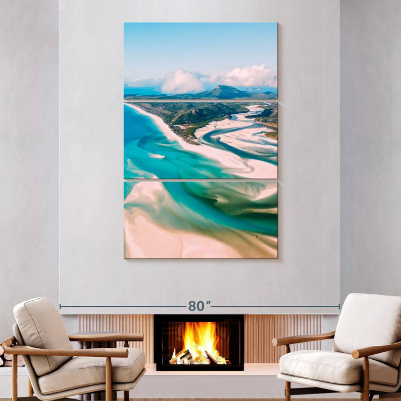 Plage côtière d'Airlie, H 74 po x l 48 po