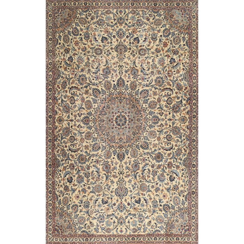 Tapis traditionnel beige/bleu area, Rectangle 5 pi x 7 pi