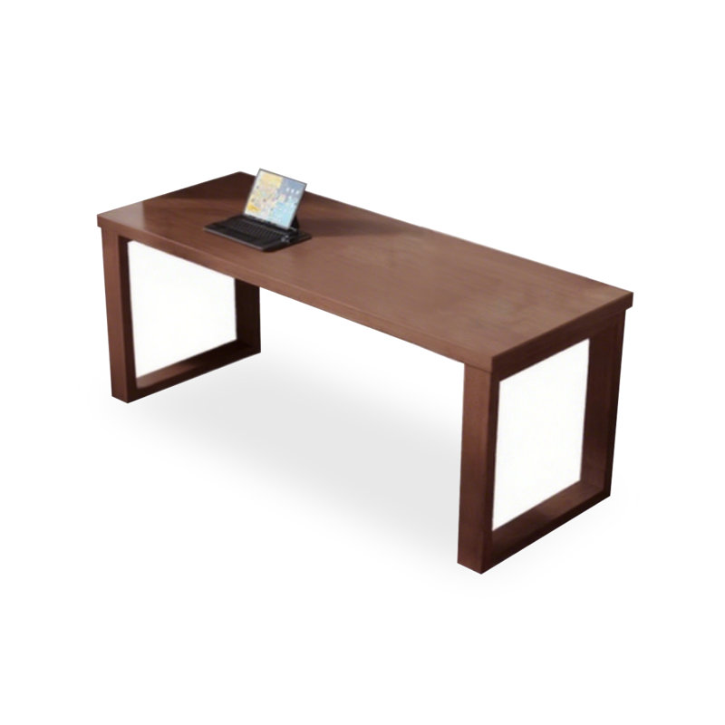 Bureau rectangulaire en bois massif brun noisette, 29.53” H x 55.12” W x 23.62” D