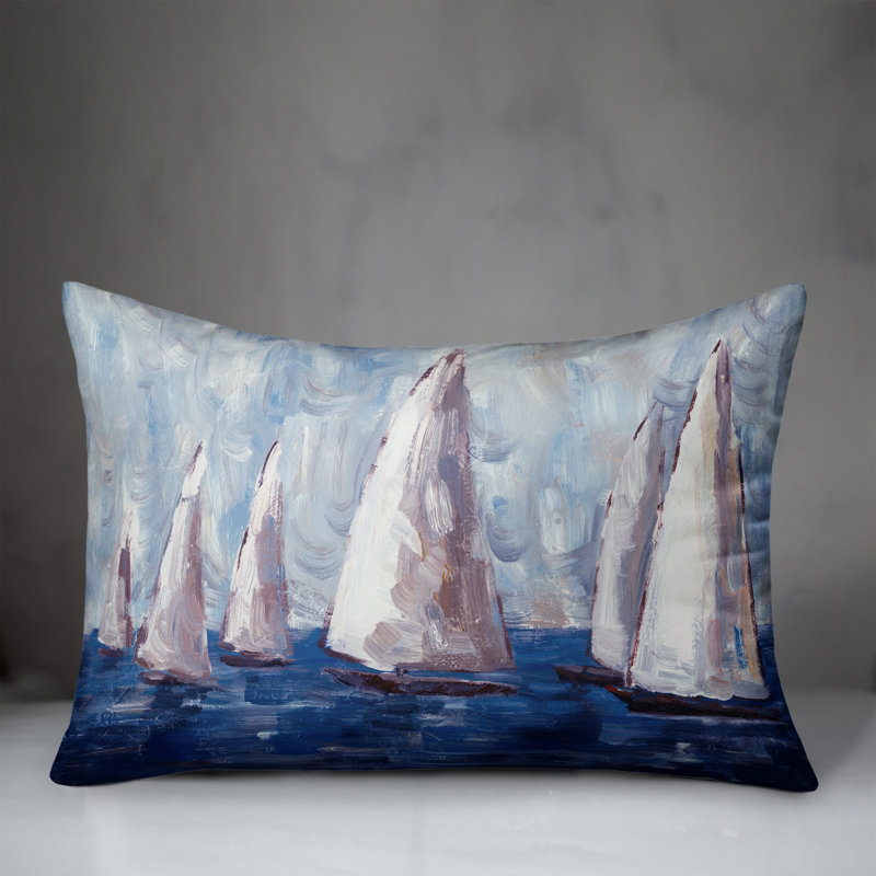  Housse de coussin d'extérieur peint, Bleu