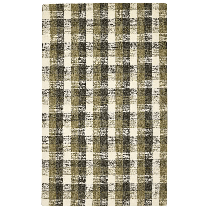 Ashleigh Hand Tufted Wool Plaid Indoor Rug, Rectangle 2' x 3"
