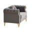 Canapé Chesterfield en velours avec coussins ronds-314597979