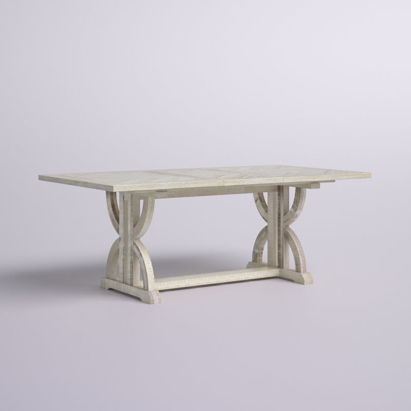 Millan Extendable Acacia Unfinished Solid Wood Base Dining Table, Ash
