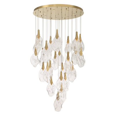 Jateo, Chandelier, 33-Light, 40", Gold, Clear Glass