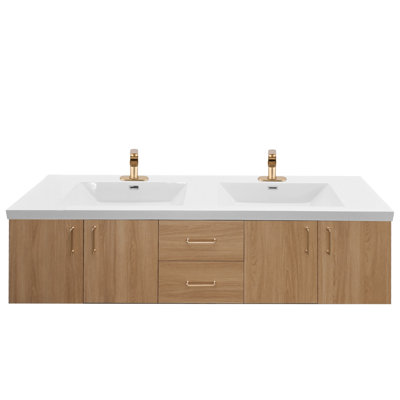 72 Inch Floating Wall-Mounted Bahtroom Vanity With Double Sink