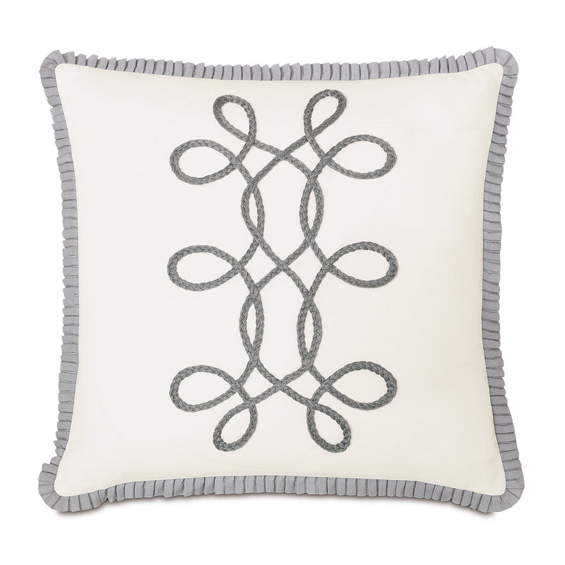 Edith Appliqued Cotton Throw Pillow