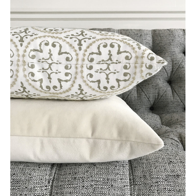 Housse et insert de coussin en peluche, Blanc, Feather