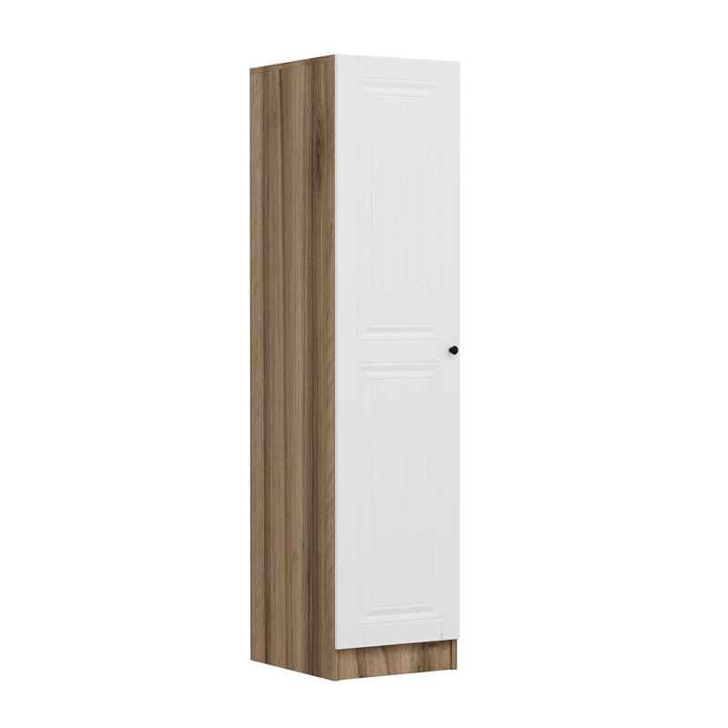 Elina Manufactured Wood Wardrobe, 190cm H x 45cm W x 52cm D, White/Brown