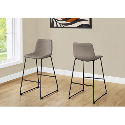 Chaise de bureau, hauteur de bar, debout, bureau d'ordinateur, bureau, aspect cuir brun, métal noir, contemporain, moderne
