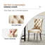 Chaises de salle à manger glamour en velours capitonné avec garniture cloutée, ensemble de 2 pieds en bois rétro pour la salle à manger et la cuisine (beige)-243217156-243217159