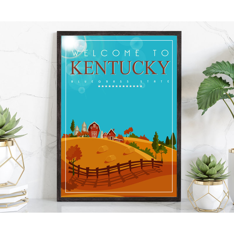 «Kentucky Retro Style State», affiche rétro, impression sans cadre, art mural maison et bureau, L 12 po x H 18 po