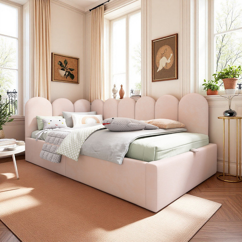 Twin Size Daybed with Under-bed Storage, Pink