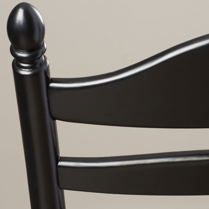 Chaise de salle à manger classique 42 po avec dossier courbé noir, Noir antique