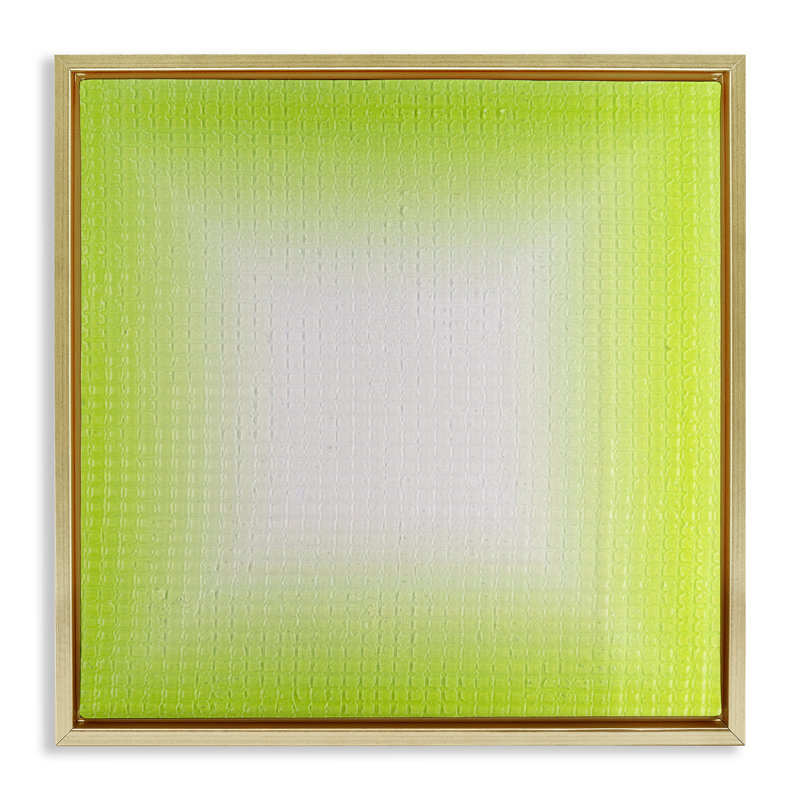 «Green Ombre Fade Brown» par Michael Willett, Cadre flottant métallique doré, H 18 po x l 18 po