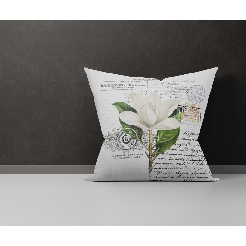  Housse de coussin en coton Aurelie, L 15 po x H 15 po, Blanc