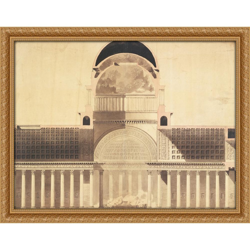 Projet architectural de la basilique de la Madeleine (1777 à 1785), H 28 po x l 36 po