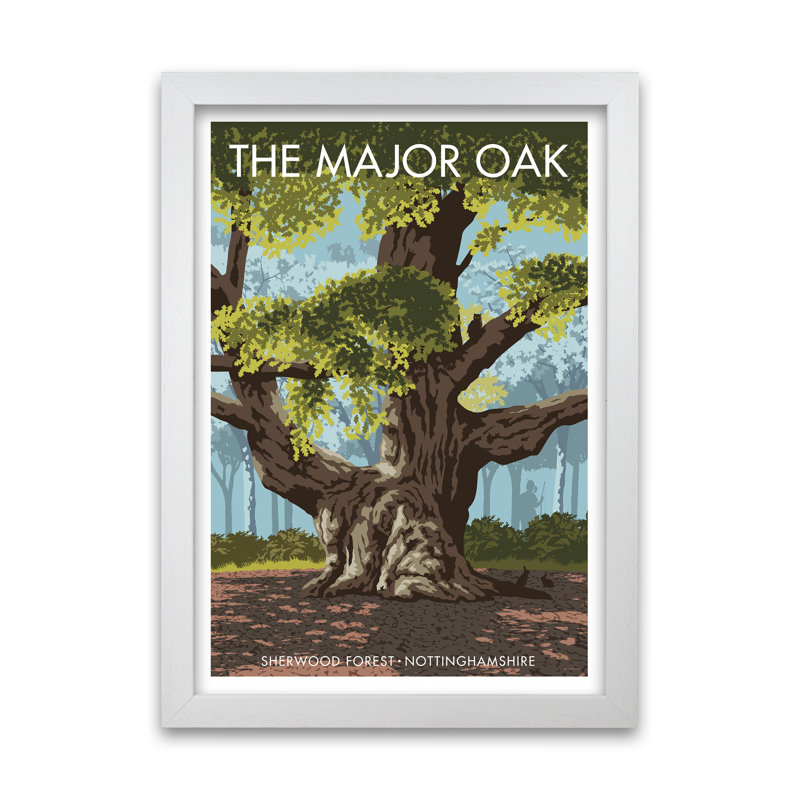 Sherwood by Stephen Millership - Single Picture Frame Print, 59.4 cm H x 42 cm W x 5 cm D, White