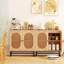 Buffet 31,5 "en rotin avec portes et tablette réglable-2083669157