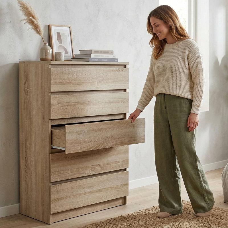 Helen 70cm W 5 - Drawer Chest of Drawers, Sonoma