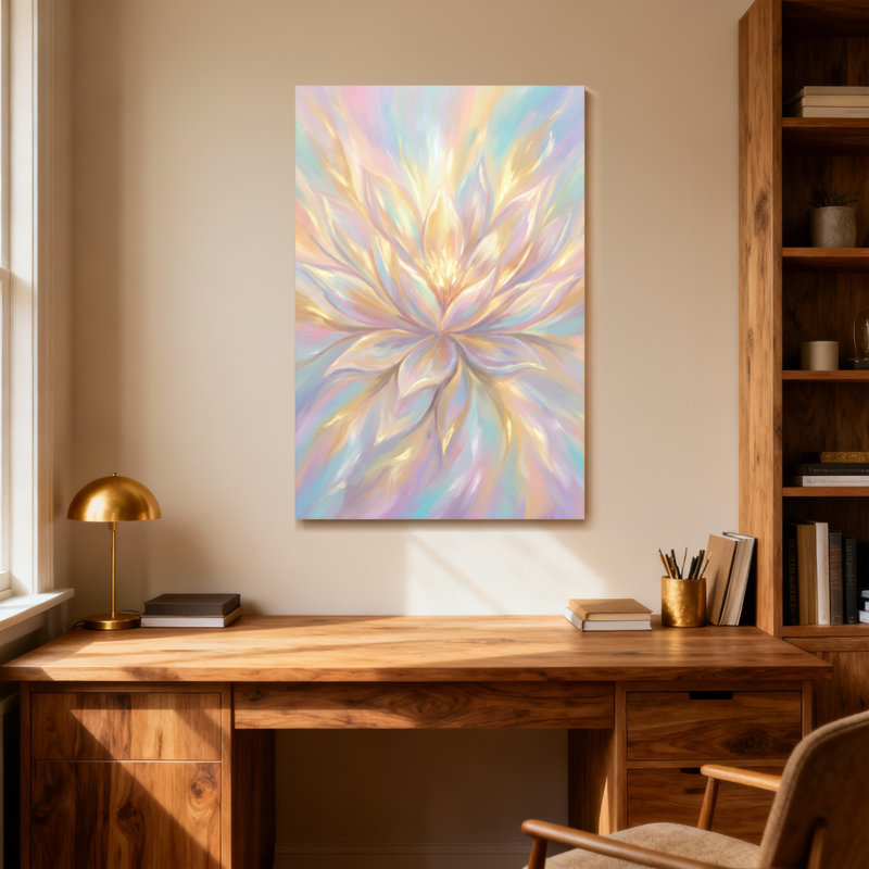 Abstrait pastel abstrait sur toile, H 18 po x l 12 po