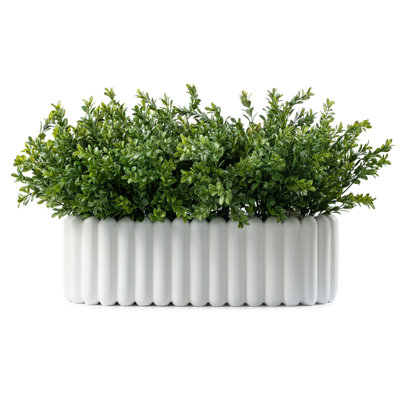 Faux Greenery Arangement in White Planter