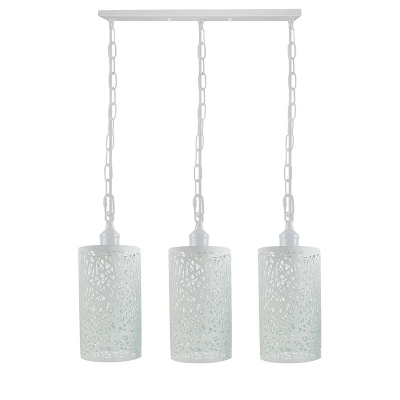 3 - Light Kitchen Island Pendant, White, White