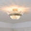 Plafonnier encastré 3 lumières en verre grainé moderne 19,1 po Daisy - Champagne brossé argent-1328564217