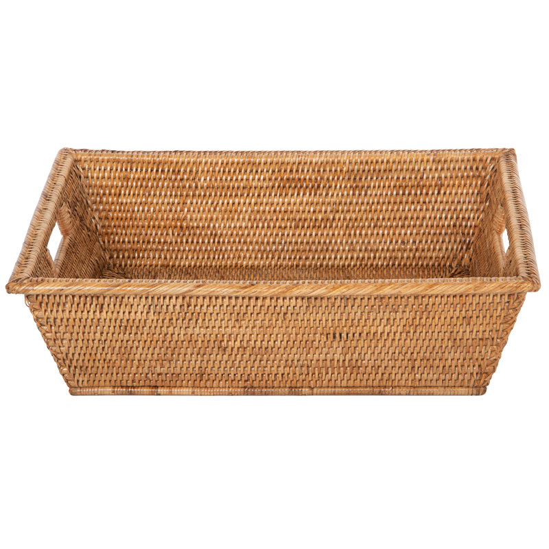 Bayou Breeze - Bureau de bureau polyvalent en rotin La Jolla, cuisine, plateau d'armoire, grand, Brun, 26 oz