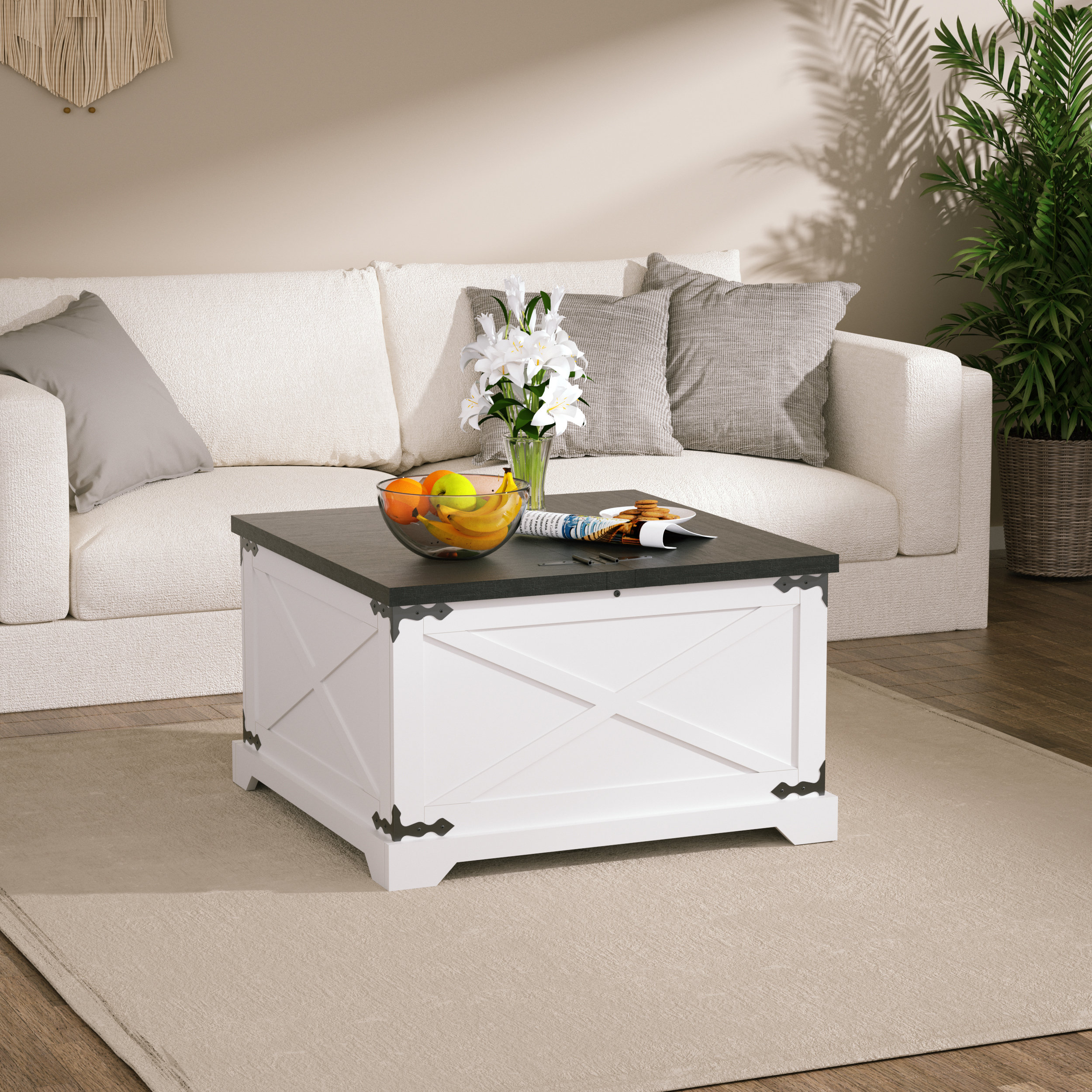 Table Basse Rectangulaire Avec Rangement Launica – 99 X 60 X 45 Cm, 2 Niveaux, Style Industriel Bois Vintage, Charge 136 Kg - 6