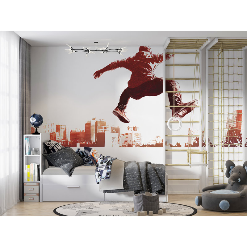 Parkour, art mural urbain, art urbain, saut de rue, saut de chambre, 459Mv, H 13 po x l 24 po