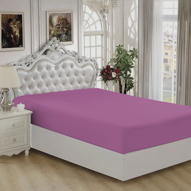 Lieselotte Extra Deep 100% Microfiber Brushed 40 cm Fitted Sheet, Single (3'), Purple
