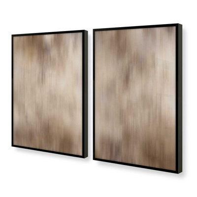 Cosmic Latte Set of 2 Prints in a Maple Frame, 16" x 12"