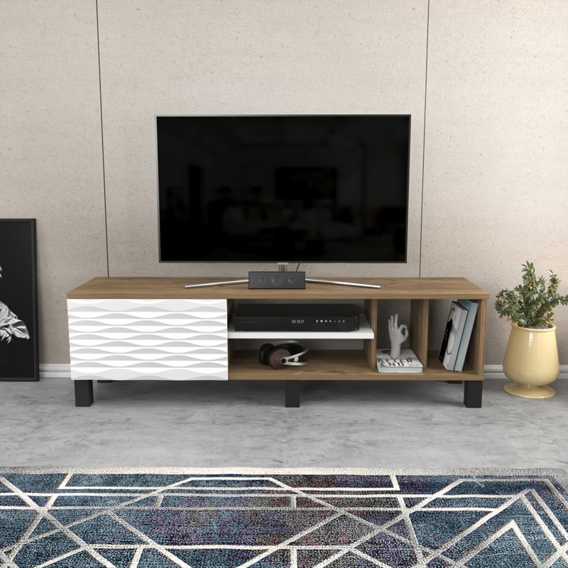 Colquitt Unfinished TV Stand for TVs up to 60", Walnut/White