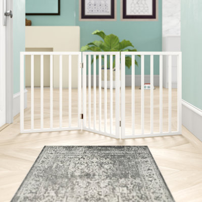 PETMAKER Ollis 3-Panel Foldable Pet Gate - Indoor Foldable Dog Fence for Stairs, Hallways, or Doorways - Retractable Wood Freestanding Dog Gates -  Archie & Oscar™, 7ADFFC402CD0448690306AD958CD166A