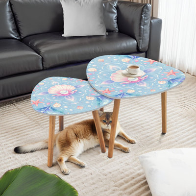 Ensemble de 2 tables basses gigognes Triangle
