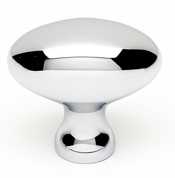 Poignée ovale 1 1/4 po, Chrome poli, H 1,375 po x l 0,875 po x P 1,25 po