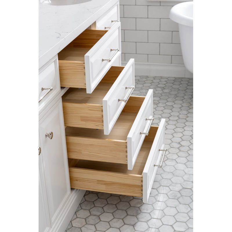 Palace 72'' W Double Vanity, Pure White, Polished Nickel