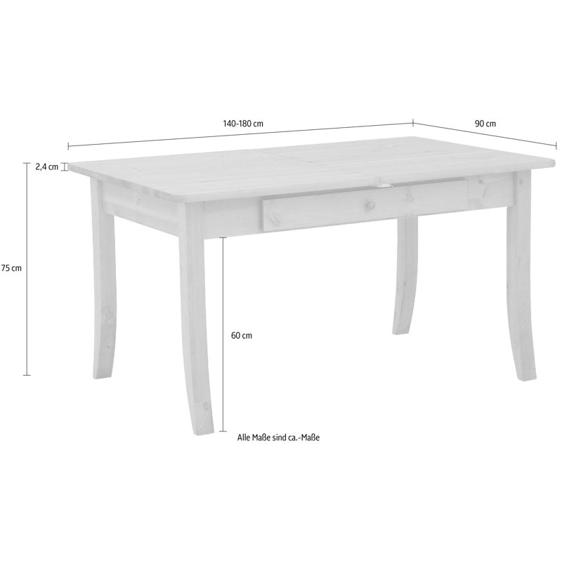 Netter Pine Solid Wood Dining Table, Natural