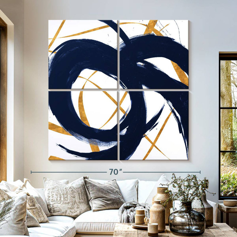 Navy With Gold Strokes II